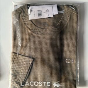 Lacoste Brown Waffle Knit lounge Shirt